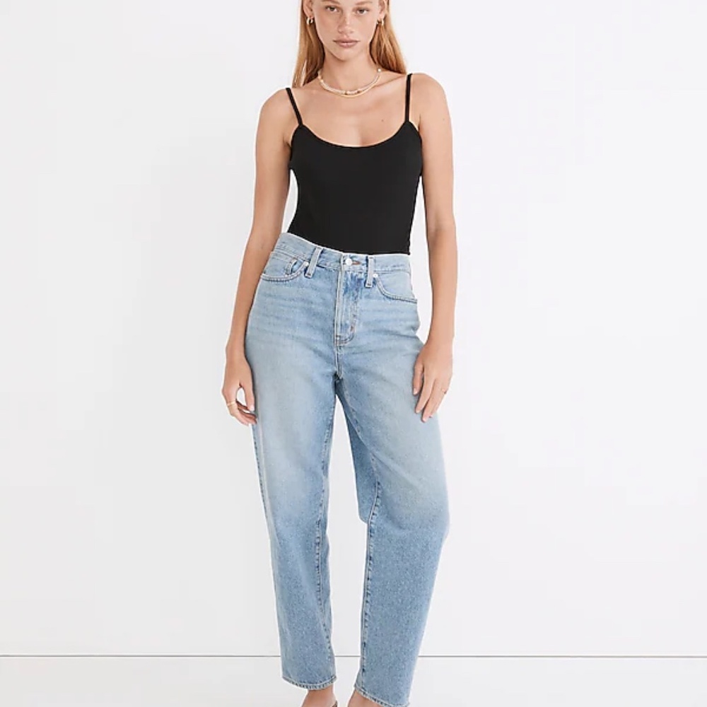 NWT Madewell Ribbed Cami Thong Bodysuit - Black